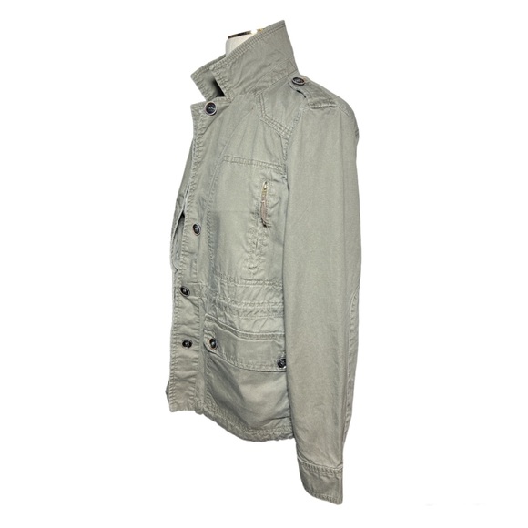 MNG by MANGO Medium Camo Green Drawstring Military Utility Jacket women’s - Picture 3 of 12